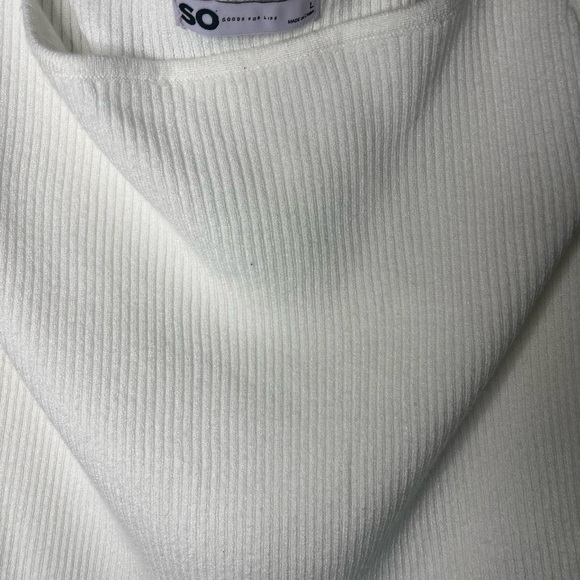 Women's White Ribbed Tank Top - Picture 2 of 4